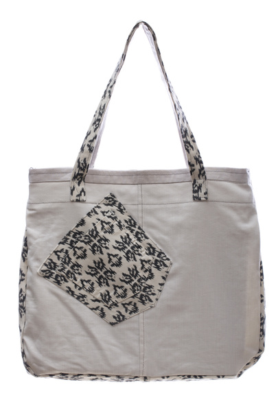 Reusable grocery Eco Bag made of natural fabrics on a white background - Photo, Image