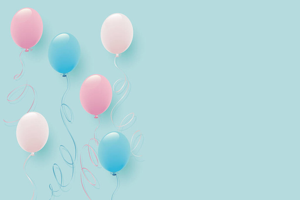 Pastel renk balonu illüstrasyonunun arka planı - Vektör, Görsel