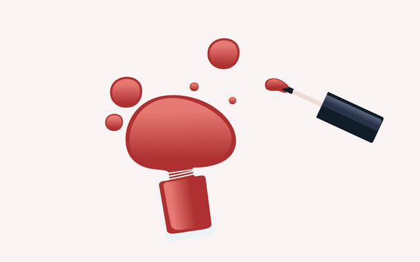 Red nail polish cosmetic item vector illustration on white background. - Vektor, Bild