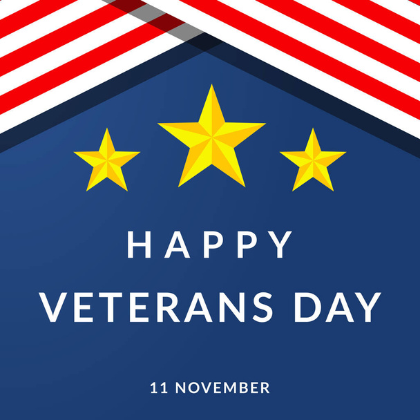 veterans day design with golden stars. 11 november - Vector, Image