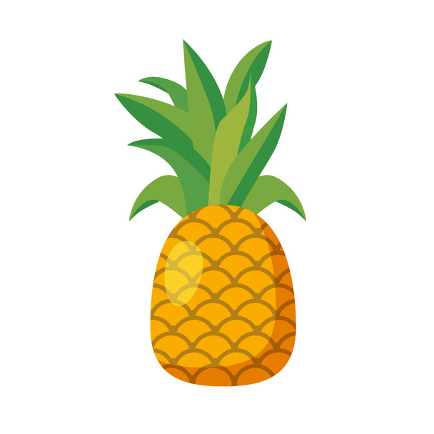 Ananas fruits entiers exotiques frais. Été tropical saine nourriture. Illustration vectorielle dessin animé - Vecteur, image