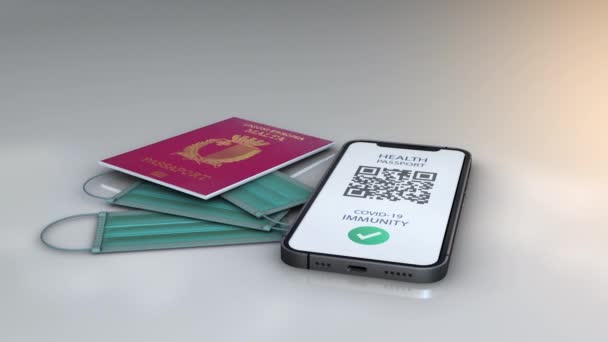 Паспорт здоровья - MALTA - вращение - 3D анимационная модель на белом фоне - Кадры, видео