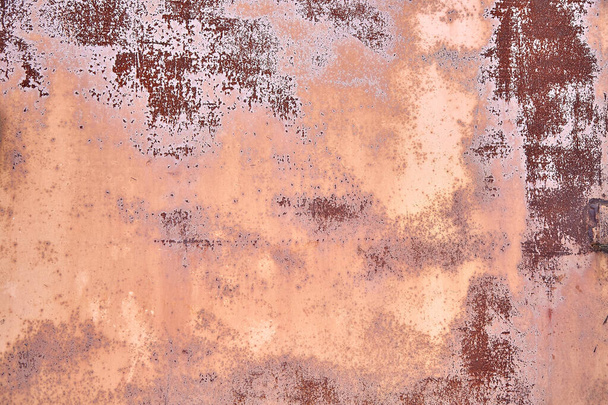 Old Distressed Brown Terracotta Copper Rusty Background with Rough Texture Multicolored Inclusions. Stained Gradient Coarse Grainy Surface. Wallpaper - Fotó, kép