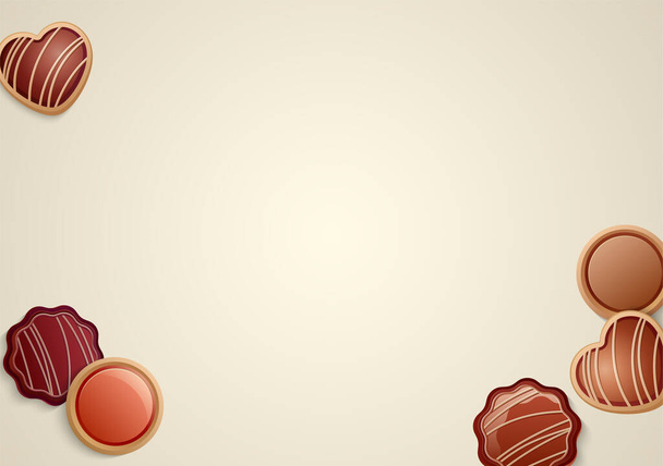 Sfondo per San Valentino banner, cioccolato caramelle modello - Vettoriali, immagini