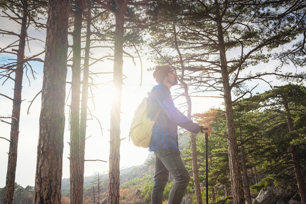 the concept of discovery and hiking, nature and freedom - 写真・画像