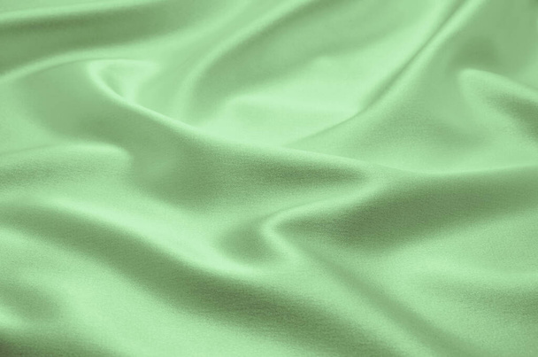 Tecido de cetim verde como fundo - Foto, Imagem