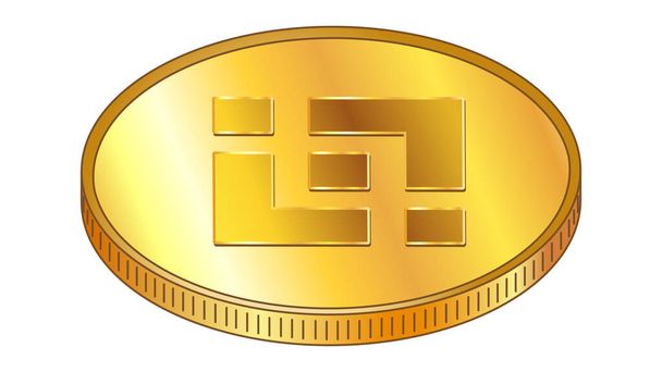 Altın sikke Binance Coin BNB izometrik üst görünümde beyaza izole edilmiş. Vektör tasarım ögesi. - Vektör, Görsel