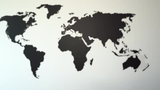 gonfiore del palloncino con simbolo del dollaro con mappa del mondo sullo sfondo. Aumento dell'inflazione economica stagflazioneConcetto - Filmati, video