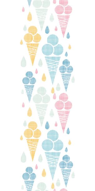 Ice cream cones textile colorful vertical seamless pattern background - Вектор,изображение