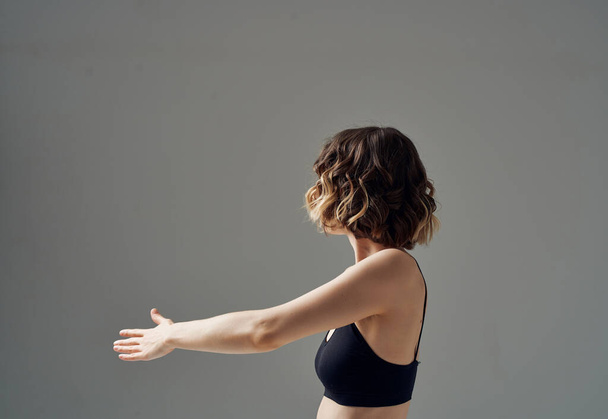 sportive woman workout meditation exercise yoga - Foto, Imagem