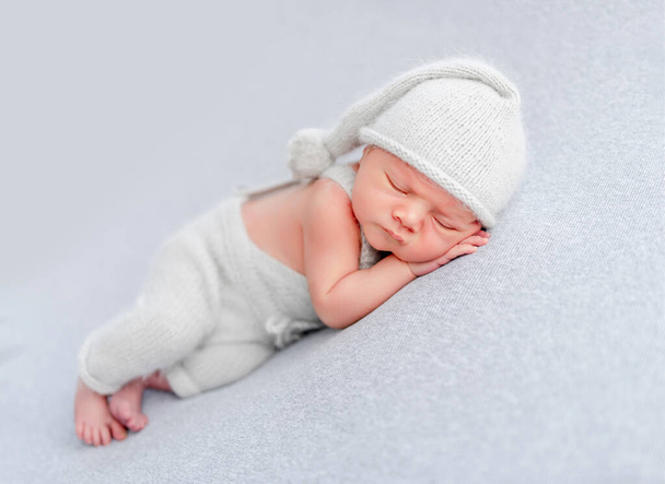 Newborn baby boy in studio - Фото, изображение
