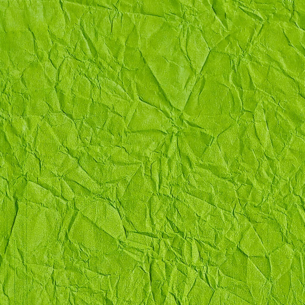 Fondo de textura de papel verde arrugado realista - Vector, imagen