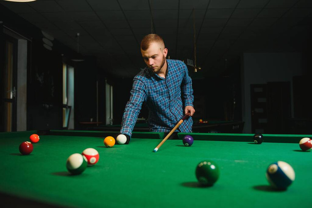 Playing billiard - Close-up shot of a man playing billiard - Fotografie, Obrázek