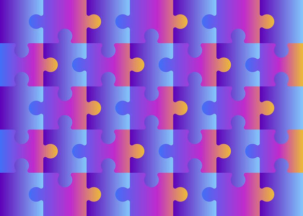Conjunto de peças de quebra-cabeça multicoloridas isolado quebra-cabeça 35 peças separadas multicoloridas Mosaic Details Tiles Parts Thinking game and 5x7 maze detail frame design Puzzle. Fundo de ilustração vetorial - Vetor, Imagem