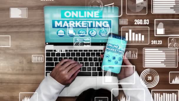 Marketing koncepce podnikání v oblasti digitálních technologií - Záběry, video