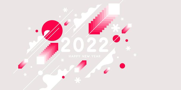 Contexto com a inscrição Feliz Ano Novo 2022. Ilustração vetorial em estilo plano plano. - Vetor, Imagem