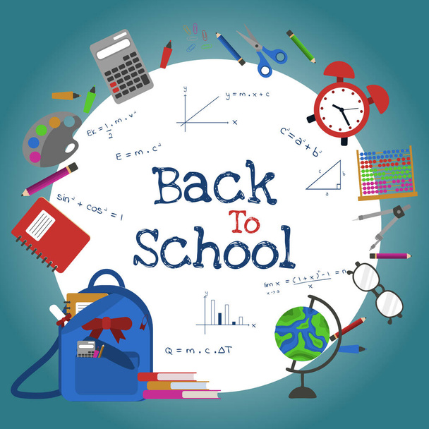 Back To School Circle Study Education Concept Vector Background - Vector, Image
