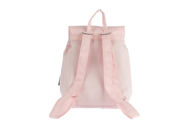 Elszigetelt closeup stúdió lövés az új kis alkalmi modern divatos szövet rózsaszín táska fehér háttér. - Fotó, kép