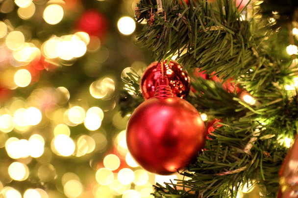 The Christmas decoration hang in the Christmas tree. - Zdjęcie, obraz