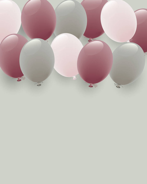 background of dull color balloon illustration - Vector, Image