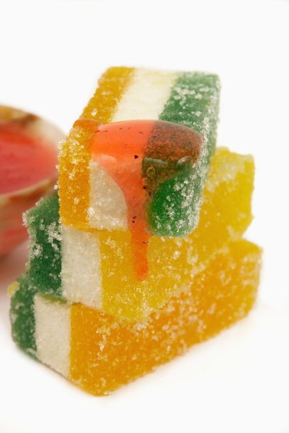 Three pieces of fruit fruit jellies with cooking - Foto, imagen