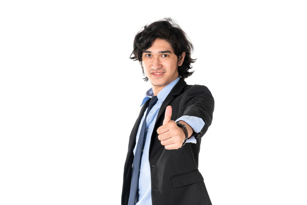 Portrait of handsome businessman smiling isolated on white background - Foto, Imagem