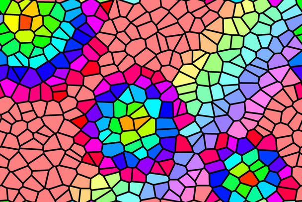 Kolorowe jasne mozaika bezszwowy wzór wielobarwnych kwadratów, romby i trójkąty, witraże. - Zdjęcie, obraz