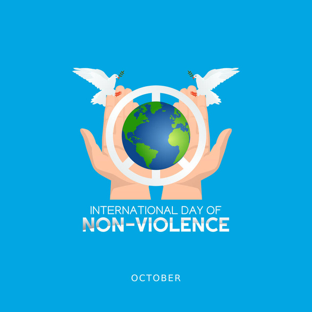 Vektorgrafik des Internationalen Tages der Gewaltlosigkeit gut für den Internationalen Tag der Gewaltlosigkeit Feier. flache Bauweise. Flyer entwerfen, flache Abbildung. - Vektor, Bild