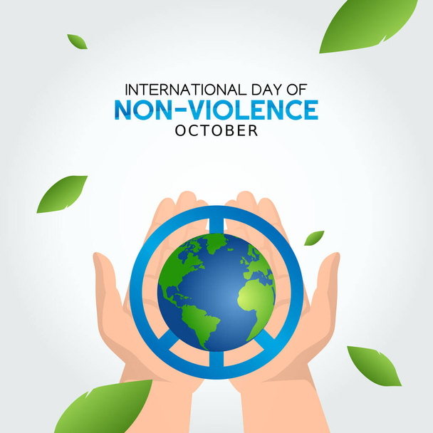 Vektorgrafik des Internationalen Tages der Gewaltlosigkeit gut für den Internationalen Tag der Gewaltlosigkeit Feier. flache Bauweise. Flyer entwerfen, flache Abbildung. - Vektor, Bild