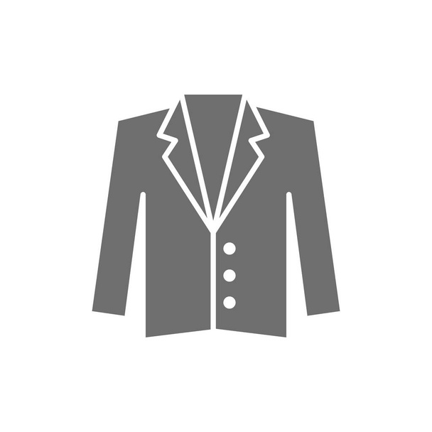 Tuxedo, jacket, coat grey icon. Isolated on white background - Vector, Imagen