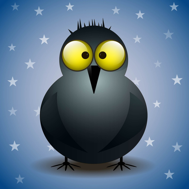 Funny penguin on blue star background - Vector, Image