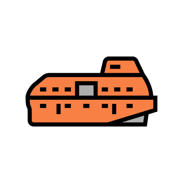 іконка кольору човна рятувального човна Векторна ілюстрація
 - Вектор, зображення