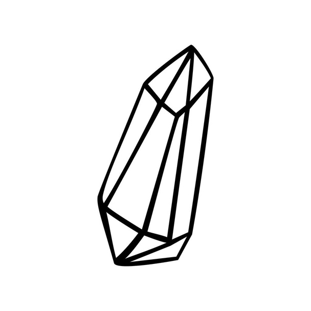 Diamant dessiné à la main pour décoration. Symbole lumineux, signe, icône. Talisman isolé sur fond blanc. - Vecteur, image