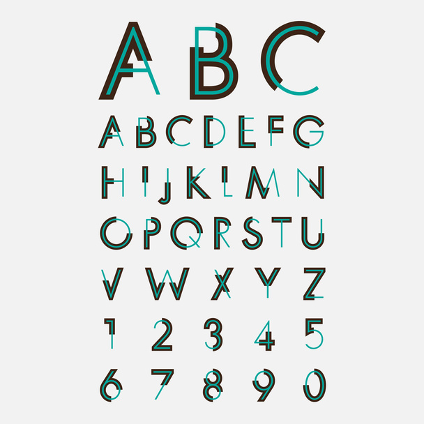 Αλφαβητικός γραμματοσειρές και αριθμούς - Διάνυσμα, εικόνα