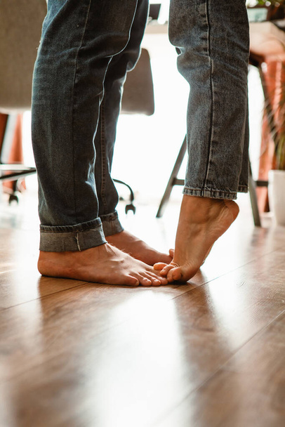 woman and man legs close up love togetherness - Φωτογραφία, εικόνα
