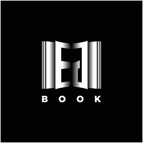 EG Monogram Logo Letter Book Shape Template Vector, Cover Book, Stationery Icon - Вектор,изображение