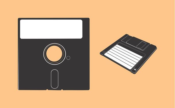 Vintage floppy disks vector illustrations - ベクター画像