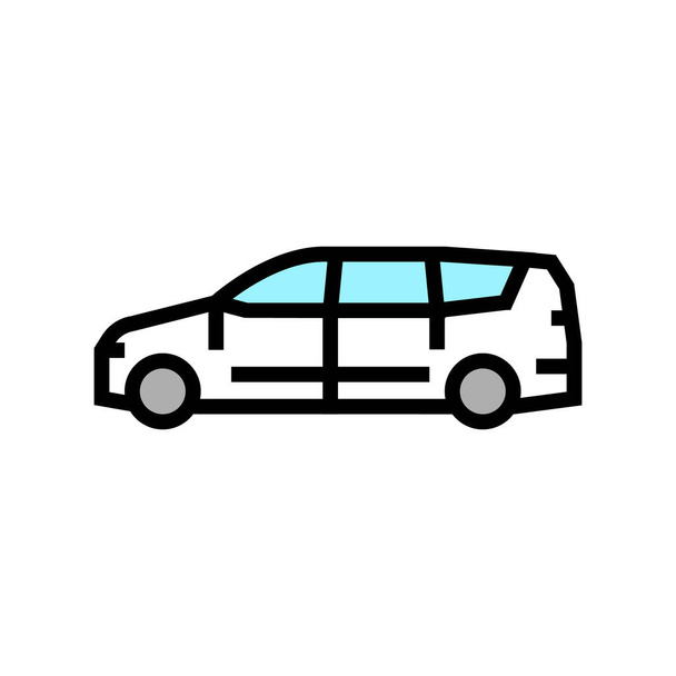 van minivan car color icon vector illustration - Vector, Image