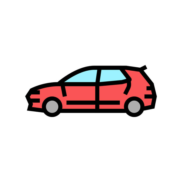 hatchback car color icon vector illustration - Vector, Image