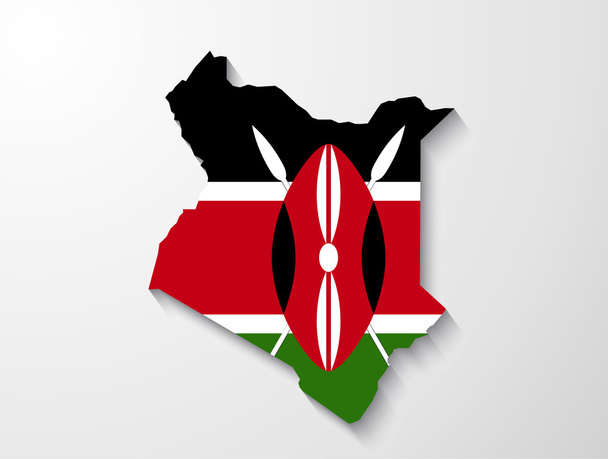 Kenia-Landkarte mit Schatteneffekt-Darstellung - Vektor, Bild