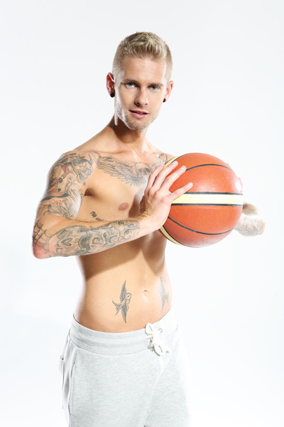 Basketball , handsome basketball player - Zdjęcie, obraz
