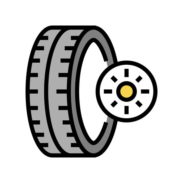 letní sezóna pneumatiky barva ikon vektor ilustrace - Vektor, obrázek