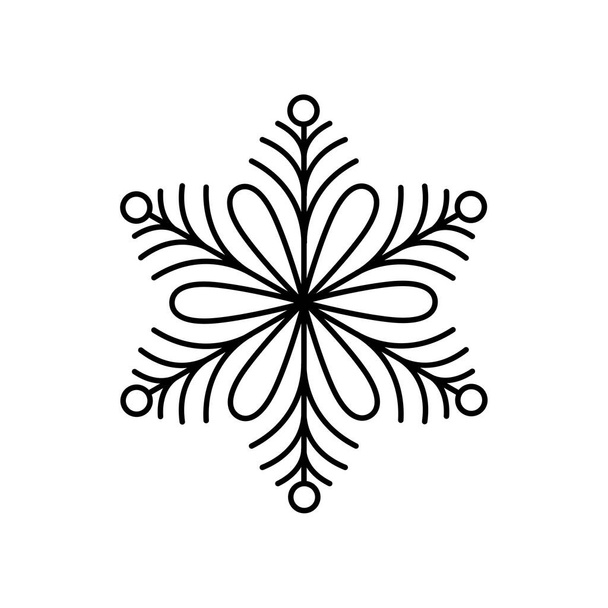 Black snowflake. Icon logo design. Ice crystal winter symbol. Template for winter design.  - Vector, Image