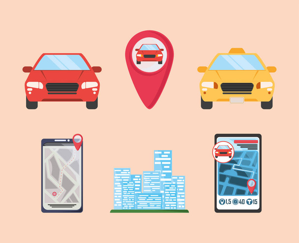 mobile city app - Вектор, зображення