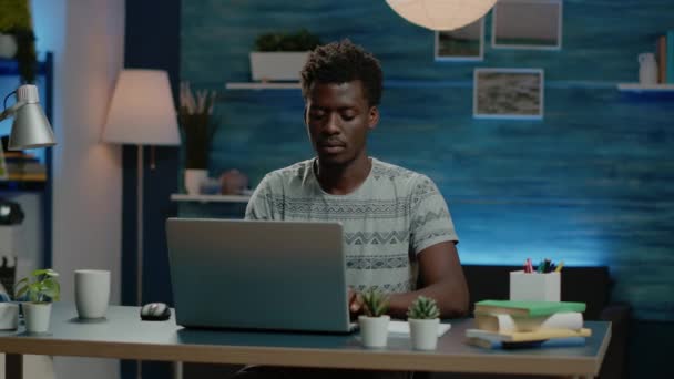 Entrepreneur using laptop for remote online work - Footage, Video