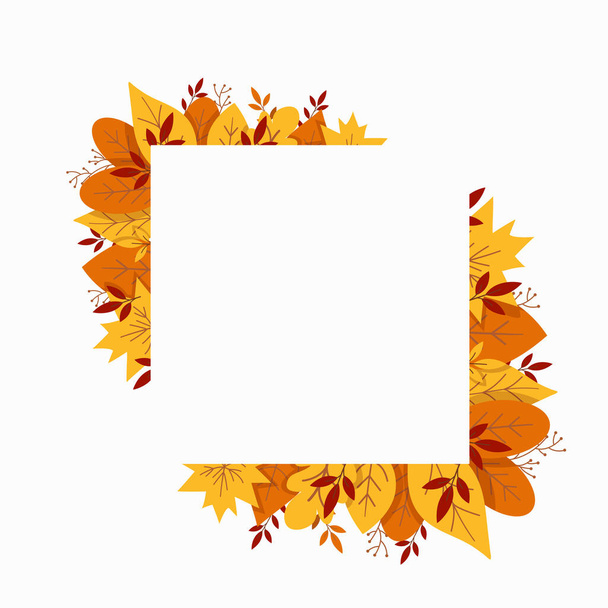 Frame with autumn leaves. - Vector, Image
