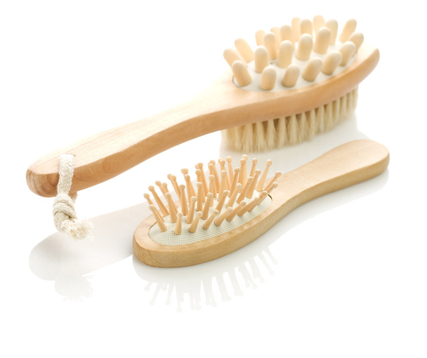 Isolated hairbrush and massager - Fotoğraf, Görsel