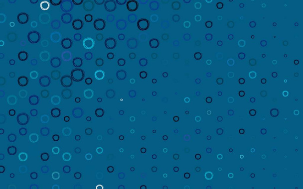 Hellblaue, grüne Vektorschablone mit Kreisen. Unscharfe Blasen auf abstraktem Hintergrund mit buntem Farbverlauf. Design für Ihre Geschäftsanzeige. - Vektor, Bild