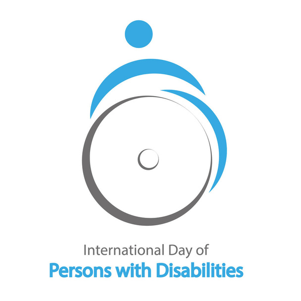 Sign of a person in a wheelchair for the international day of disabled peopl, vector art illustration. - Вектор, зображення