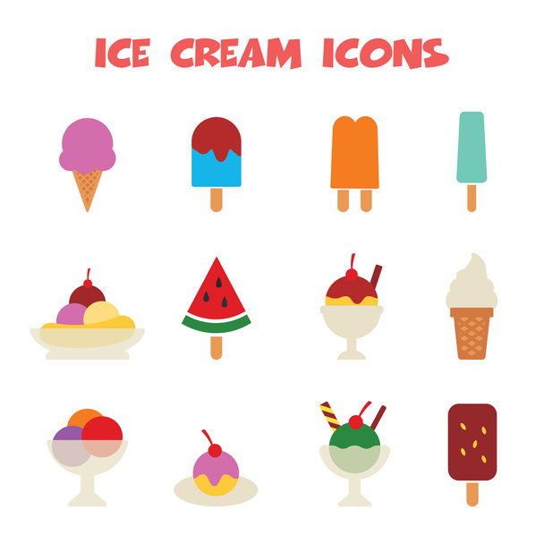 ice cream icons - Vector, Image